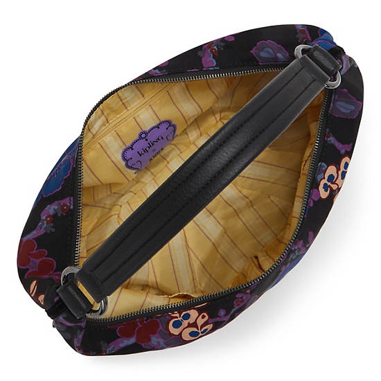 Amela Anna Sui Shoulder Bag, Black Camo Embossed, large