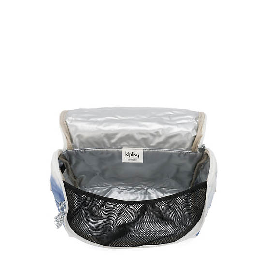 Kichirou Metallic Lunch Bag, Tie Dye Blue Lacquer, large