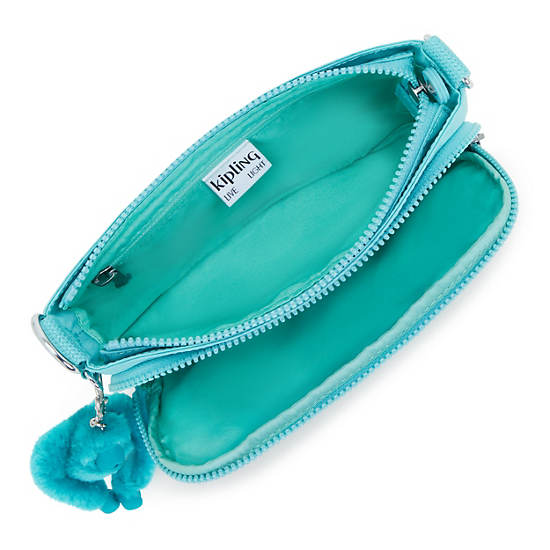 Milos Up Shoulder Bag, Deepest Aqua, large