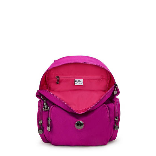 City Zip Small Backpack, Fuchsia Night, large