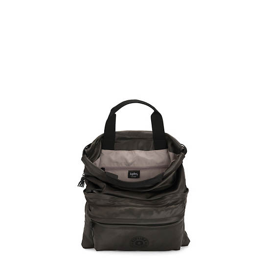 Greti Medium Tote Backpack, True Black Tonal, large