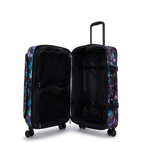 Spontaneous Medium Printed Rolling Luggage, Spectral Orchid, large