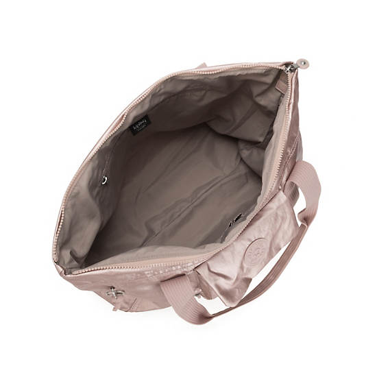 Asseni Extra Metallic Tote Bag, Black 3D K JQ, large