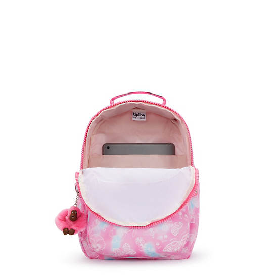 Seoul Small Printed Tablet Backpack, Garden Clouds, large