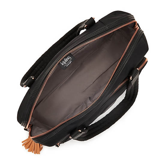 Linza 15" Laptop Shoulder Bag, Rose Black, large
