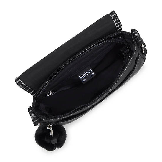 Nowel Crescent Crossbody Bag, Black Noir, large