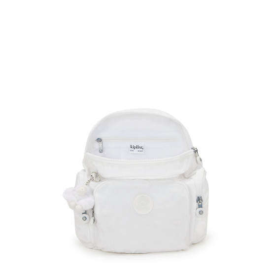 City Zip Mini Backpack, Pure Alabaster, large
