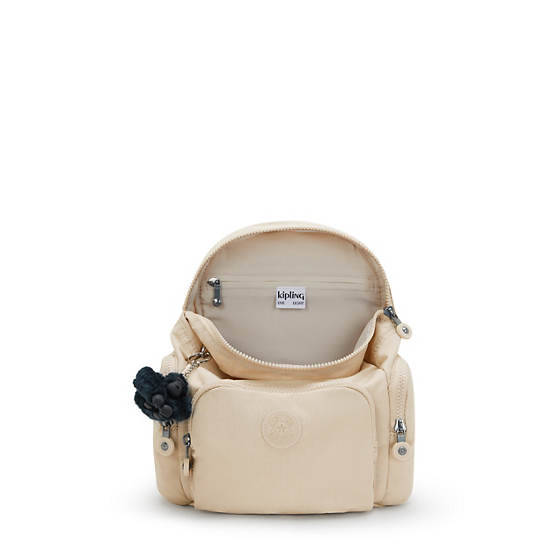 City Zip Mini Backpack, Back To Beige, large