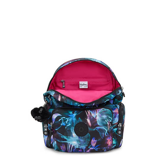 City Zip Small Printed Backpack, Spectral Orchid, large