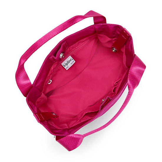 Bahar Satin Shoulder Bag, Fuchsia Night M, large