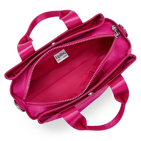 Cool Elysia Medium Satin Shoulder Bag, Fuchsia Night M, large