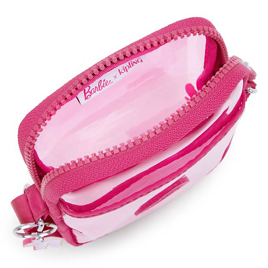 Tally Barbie Clear Crossbody Phone Bag, Power Pink Translucent, large