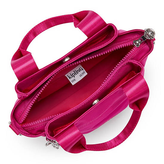 Cool Elysia Small Satin Shoulder Bag, Fuchsia Night M, large