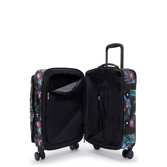 Spontaneous Small Printed Rolling Luggage, Spectral Orchid, large