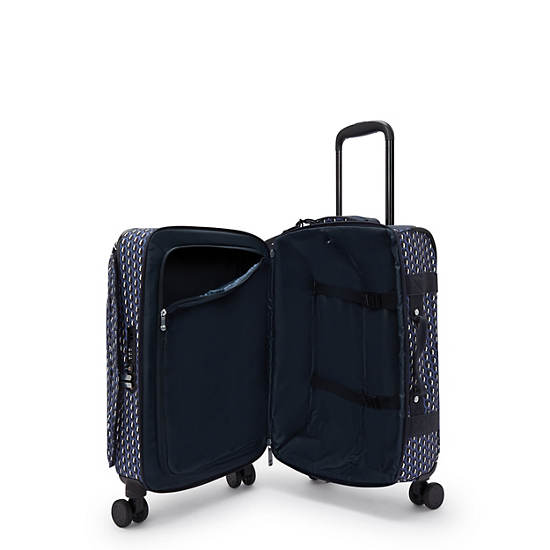 Spontaneous Small Printed Rolling Luggage, 3D K Blue, large