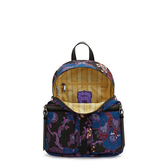 Kezia Anna Sui Medium Backpack, Black Camo Embossed, large