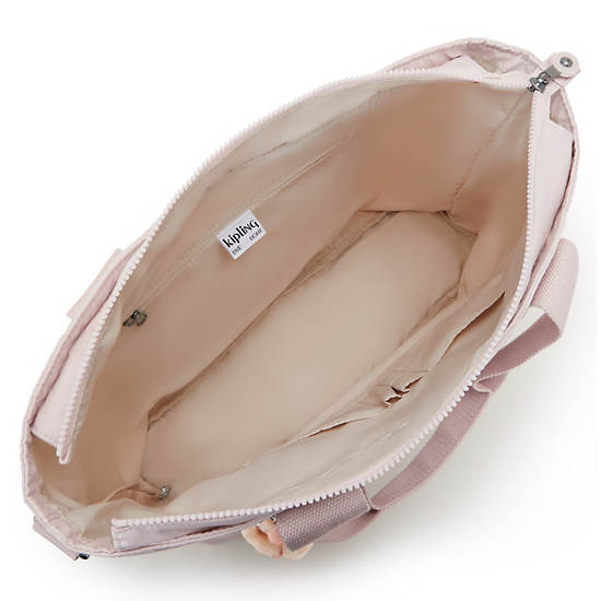 Minta Large Metallic Shoulder Bag, Pink Shine, large