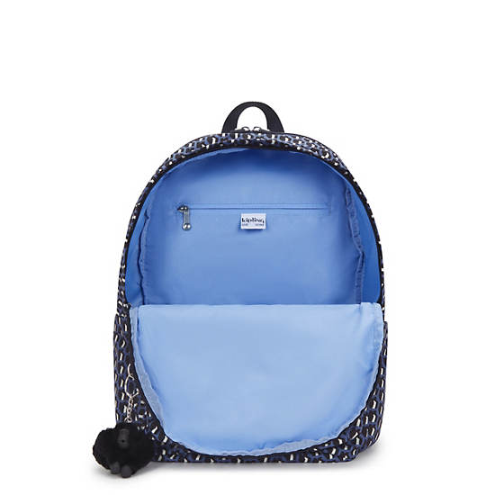 Delia Medium Printed Backpack, 3D K Blue, large