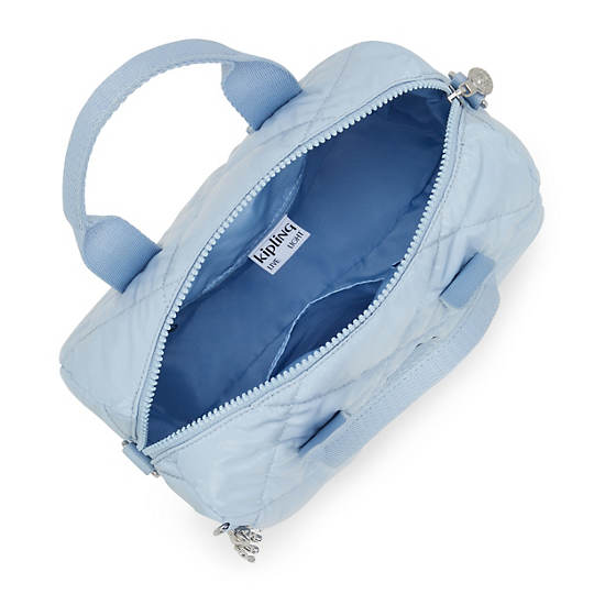 Bina Medium Quilted Shoulder Bag, Glowing Blue Ql, large