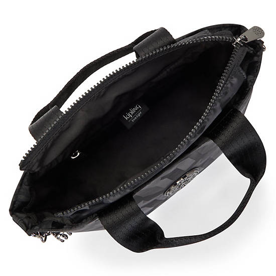 Minta Printed Shoulder Bag, Black 3D K JQ, large