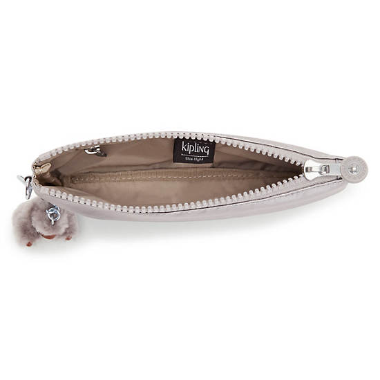 Niylah Metallic Wristlet, Smooth Silver Metallic, large Niylah Metallic Wristlet, Smooth Silver Metallic, large