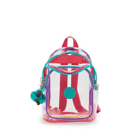 Jacinta Clear Backpack, Peacock Pop Multi, large