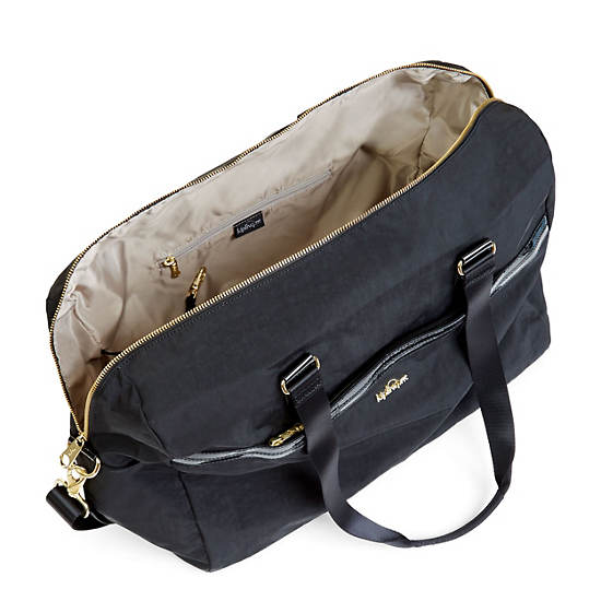 Sasso Weekender Bag, Black Patent Combo, large