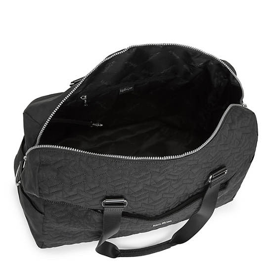 Sasso Quilted Weekender Tote Bag, Black, large
