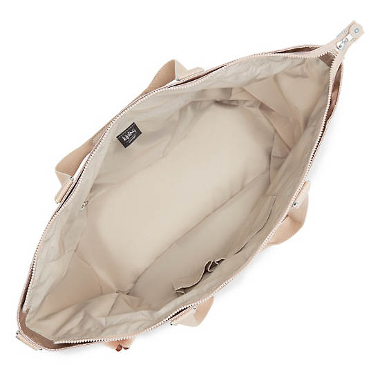 Isaac Metallic Tote Bag, Quartz Metallic, large