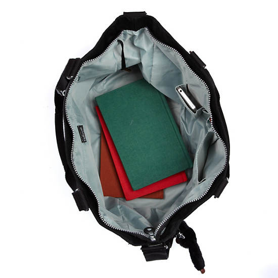 Adara Medium Tote Bag, Deep Green Black Block, large
