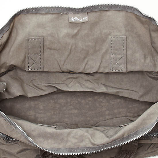 Jonah Foldable Tote Bag, Metallic Dove, large