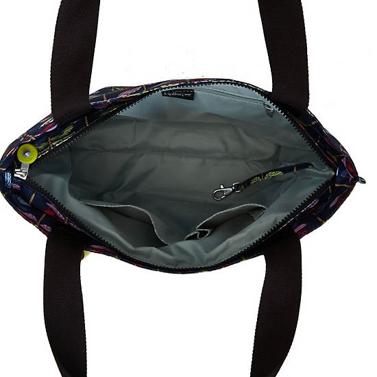 Jerimiah Printed Tote Bag, Nocturnal Satin, large Jerimiah Printed Tote Bag, Nocturnal Satin, large