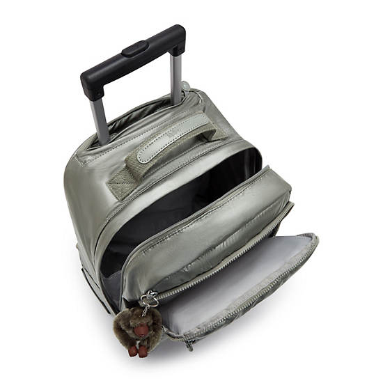 Sanaa Large Metallic Rolling Backpack, Moon Grey Metallic, large