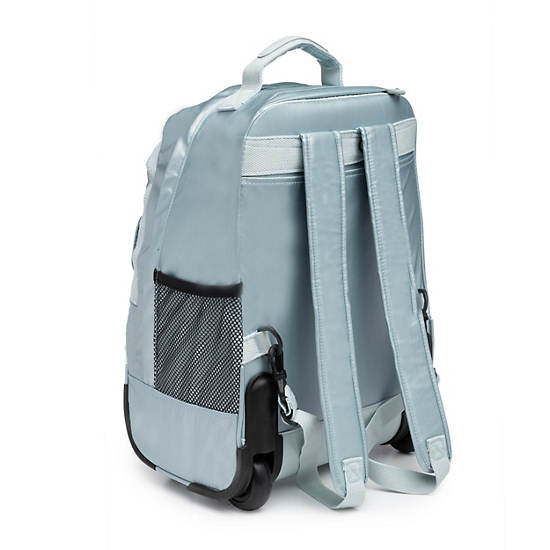 Sanaa Large Metallic Rolling Backpack, Blue Bleu 2, large