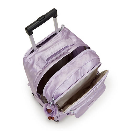 Sanaa Large Metallic Rolling Backpack, Orchid Metallic, large