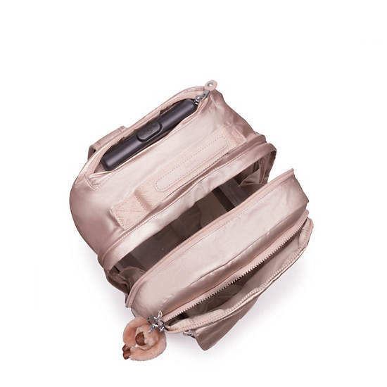 Sanaa Large Metallic Rolling Backpack, Quartz Metallic, large