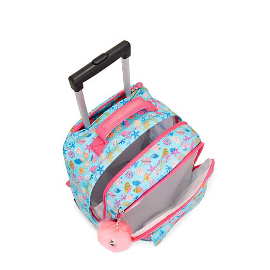 Sanaa Large Printed Rolling Backpack, Seashell Bright, large