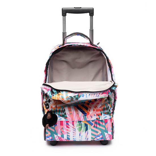 Sanaa Large Printed Rolling Backpack, Patchwork Garden, large