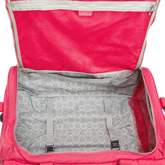 Discover Small Carry-On Rolling Luggage Duffle, True Pink, large