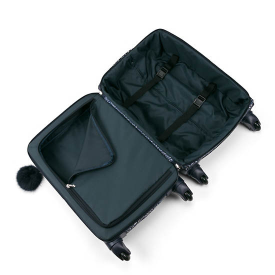 Cyrah Small Printed Rolling Luggage, Black Grey, large