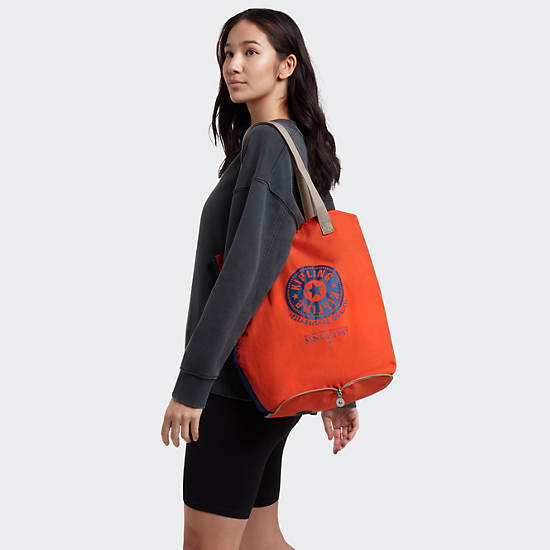 Hip Hurray Packable Tote Bag, Rapid Red Block, large Hip Hurray Packable Tote Bag, Rapid Red Block, large