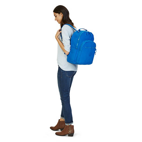 Seoul Large Laptop Backpack, Satin Blue, large