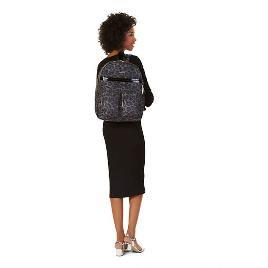 Tina Large Printed Laptop Backpack, Endless Black, large