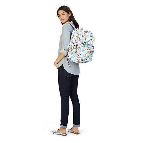 Zax Printed Backpack Diaper Bag, Krispy Flower, large
