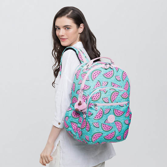 Seoul Go Large Printed 15" Laptop Backpack, Blooming Pink, large