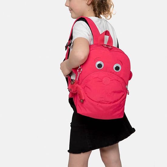 Faster Kids Small Printed Backpack, Red Coral Beige, large