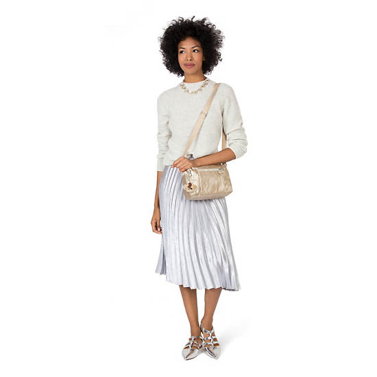 Wes Metallic Crossbody Bag, Geo Shell, large Wes Metallic Crossbody Bag, Geo Shell, large