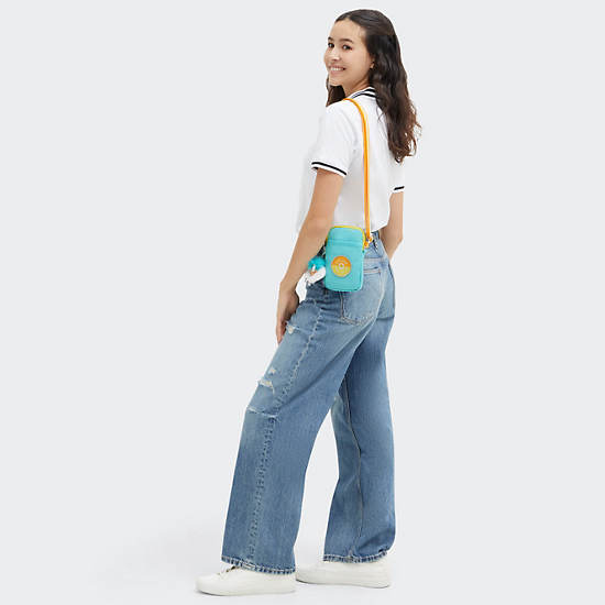 Tally Crossbody Phone Bag, Poppy Aqua Block, large