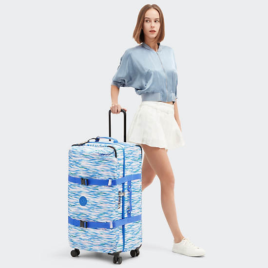 Spontaneous Large Printed Rolling Luggage, Diluted Blue, large