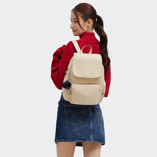 City Zip Small Backpack, Back To Beige, large